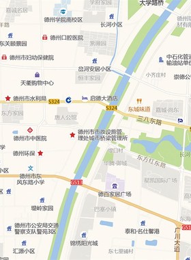 2024新款德州市城区地图办公室挂图高清防水墙壁装饰实物推荐定制
