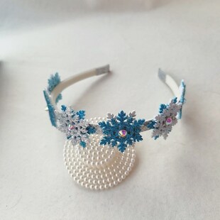 儿童发饰头箍女孩头饰中大女童小朋友闪亮雪花发卡有齿防滑发箍