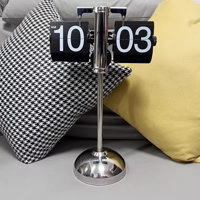 创意自动翻页锺客厅家用桌面摆钟北欧落地钟机械座钟家装摆钟