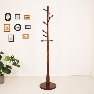 实木衣帽架落地卧室挂衣架家用简易单杆式房间衣服架子办公室衣架