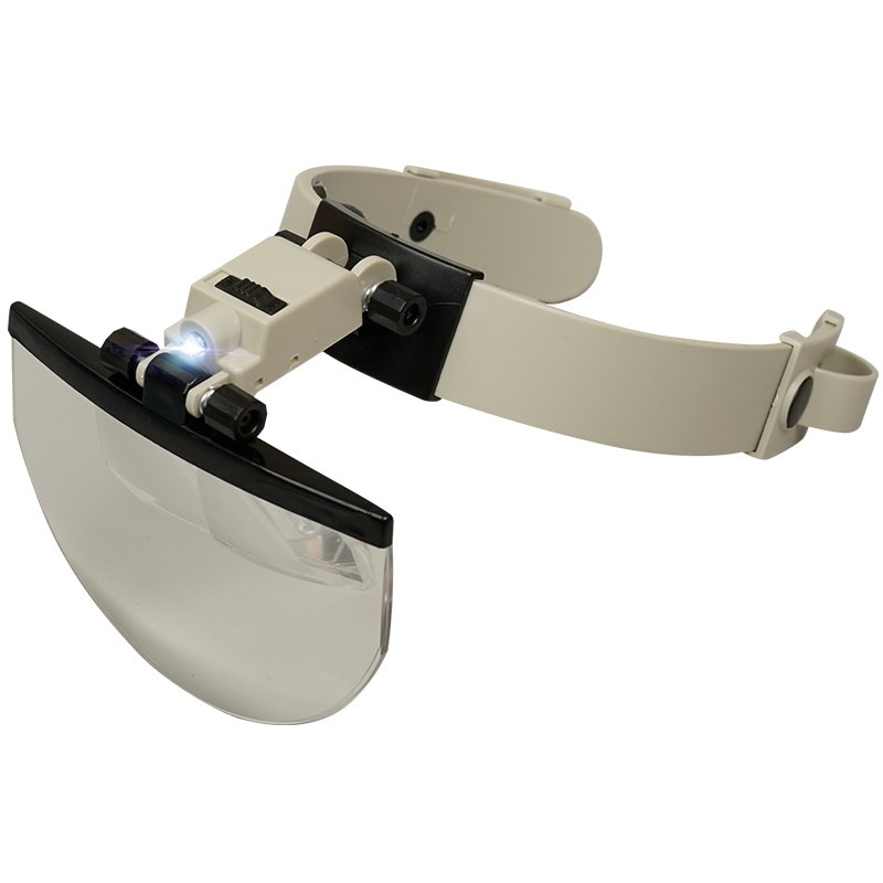 头戴式放大镜带灯老人学生阅读高清手办工制作电路板维修用眼镜型