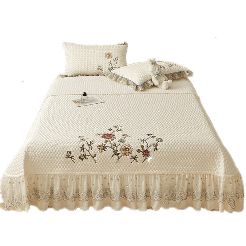 2024新款公主韩式床盖单件床裙加棉绗缝榻榻米床单三件套四季通用,床上用品,床盖,淘宝优惠券,粉丝福利购,淘宝优惠卷