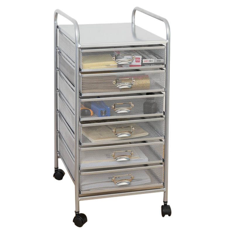 金属铁艺A4文件柜推车带转向轮多层A3档案架分类架子办公收纳用品