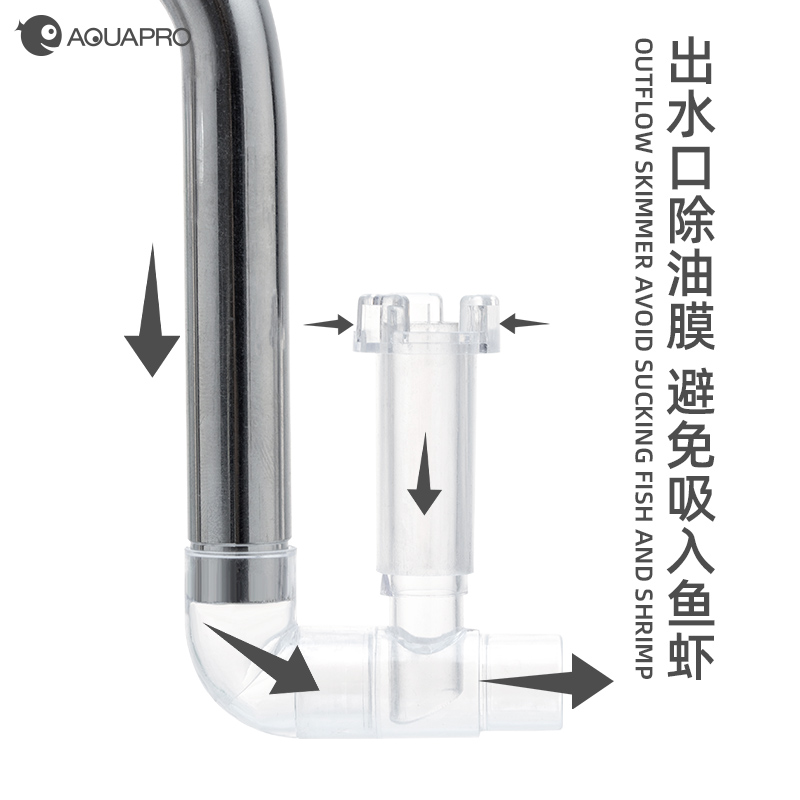 羡鱼NVS不锈钢出水口除油膜套装鱼缸水草缸过滤桶进出水管非玻璃