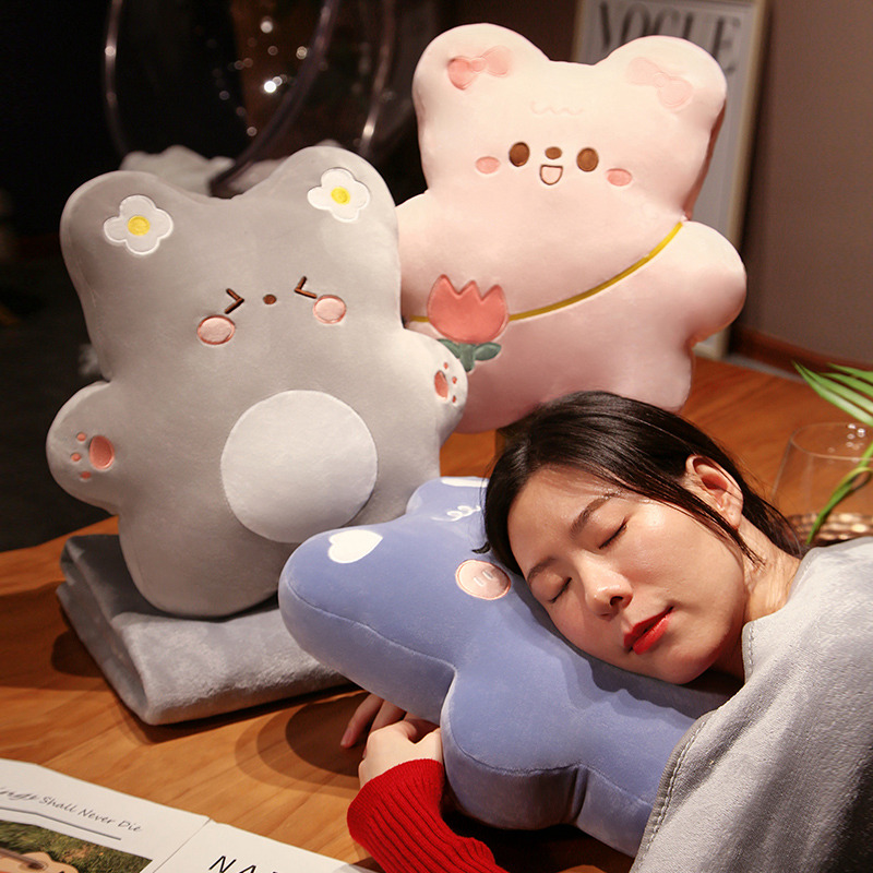 抱枕被子两用二合一加厚折叠汽车载枕头空调被办公室午睡毯子靠枕