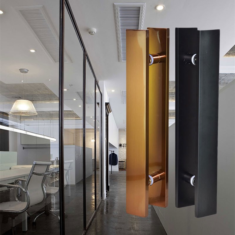 玻璃门拉手不锈钢8公分方管门把手酒店木门新中式推拉门大门扶手