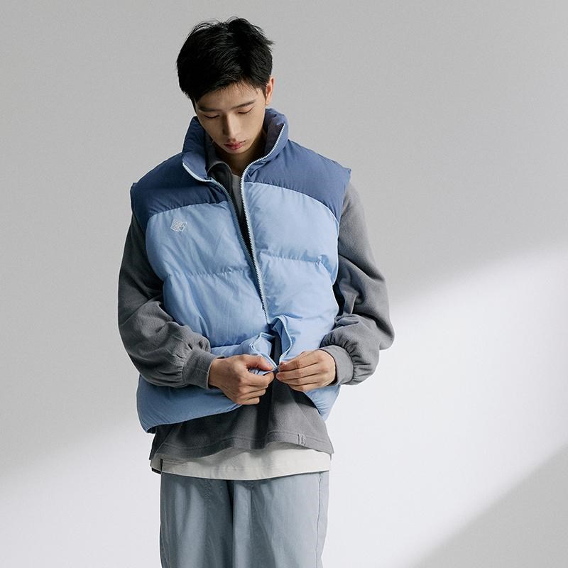 SOMENUM森林 24AW户外立领弯刀拉链男女双面穿SORONA棉服背心马甲