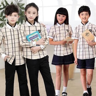 南宁市新希望校服统一夏季衬衫制服短袖短裤短裙中小学校服格子衣
