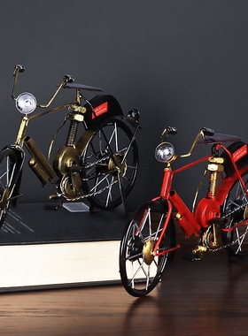 创意铁艺自行车复古摆件家居客厅玄关酒柜装饰品房间工艺品小摆设