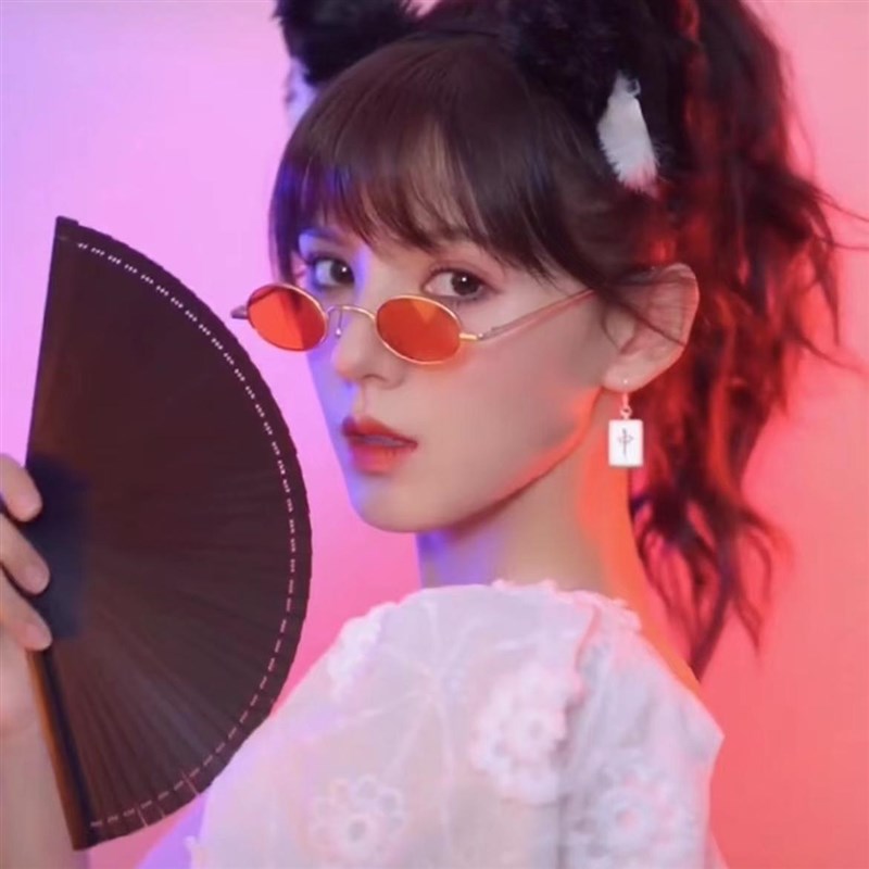 玉竹折扇小巧便携迷你古风中国风国潮女款高颜值旗袍古装黑色扇子