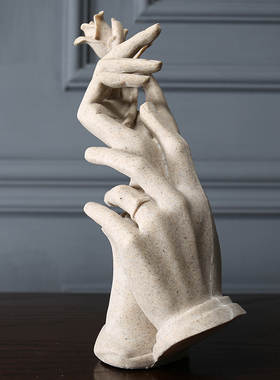 美式执子之手抽象样板间装饰品摆设 创意客厅酒柜别墅艺术品摆件