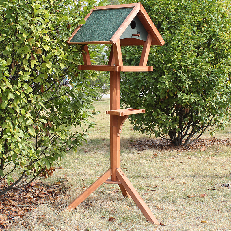 实木户外防雨喂食器喂鸟器麻雀喂鸟器鸟窝鸟笼阳台别墅公园室外