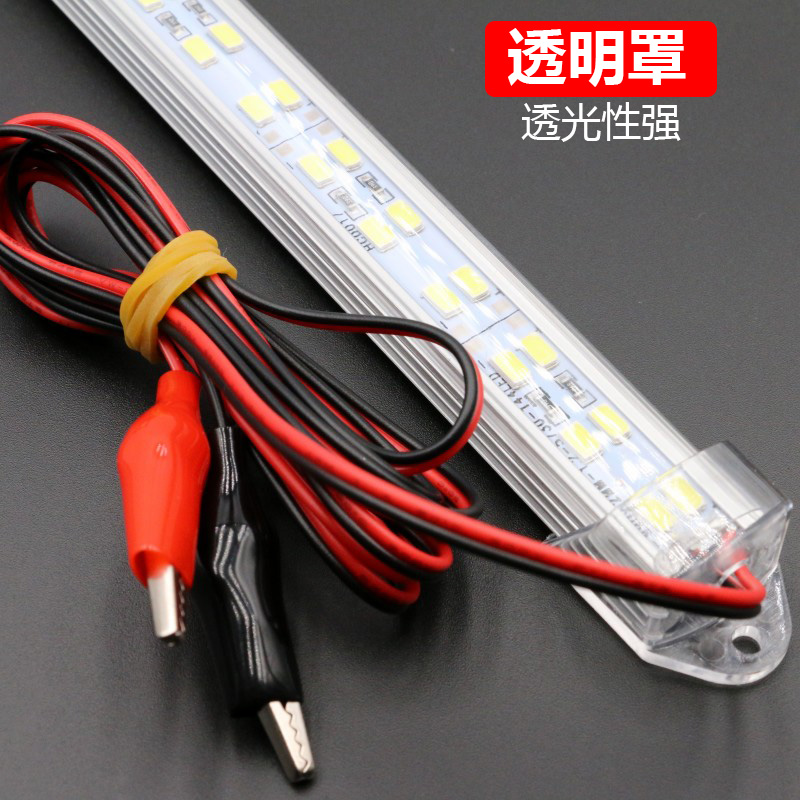 超亮5730双排12V硬灯条地摊夜市适用照明灯带led夹子线长条型灯条