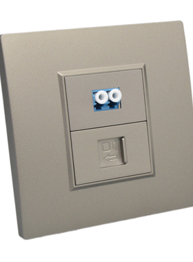 深灰色网络光纤lc面板86型六类千兆七类万兆网线插LC光钎墙壁插座