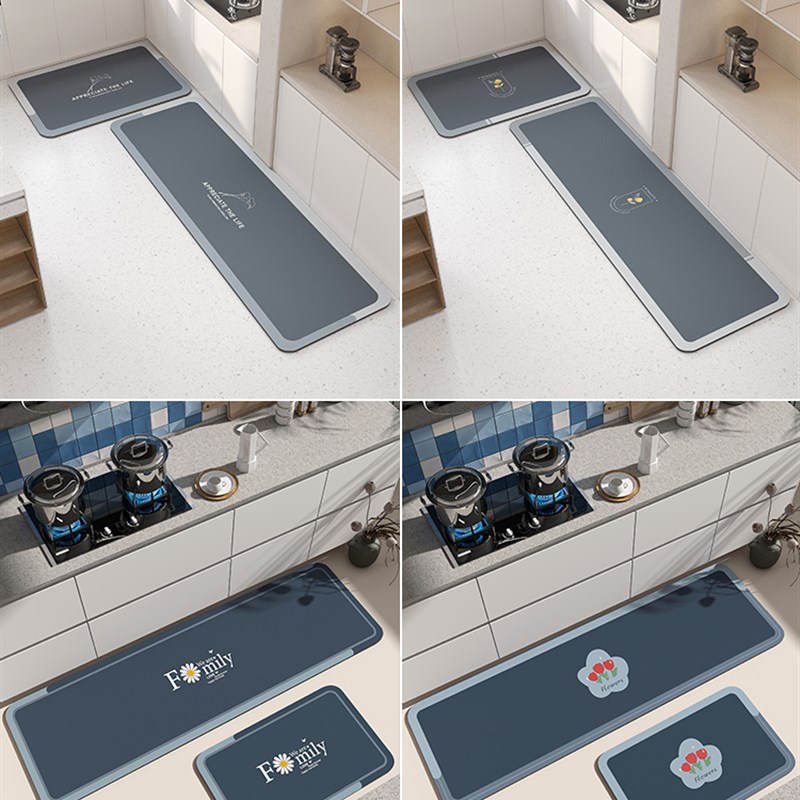 厨房地垫防滑防油硅藻泥吸水垫吸油脚垫免洗可擦2022新款耐脏地毯