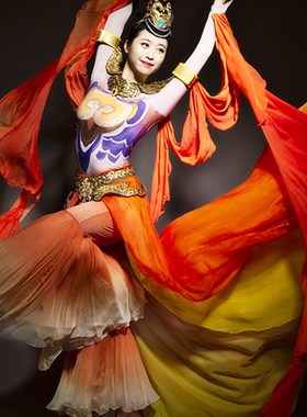 古典舞演出服飞天乐舞敦煌舞蹈服仙女飘逸反弹琵琶服装舞台表演服