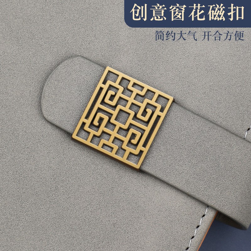 复古文创创意礼物定制商务高档A5笔记本记事本签字笔礼盒金属书签
