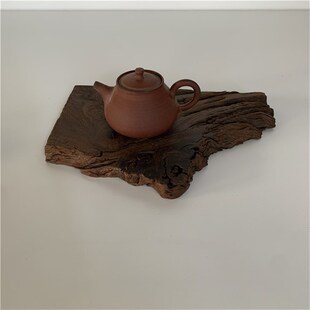侘寂风小干泡茶盘茶托茶海功夫茶具千年阴沉木乌木实木壶承杯托板