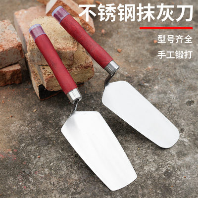 不锈钢一体皿刀泥工锰钢抹泥刀砌墙灰刀穿把子抹子贴瓷砖皿子灰匙