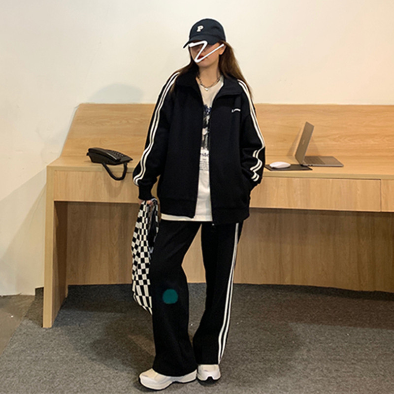 学生韩版宽松休闲套p装女春季显瘦运动时尚网红两件套跑步服潮