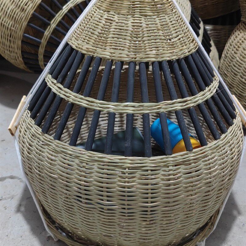 手工编织养鸡笼宠物鸡竹x笼易携带鸡鸭鸽子媒笼溜鸡专用笼
