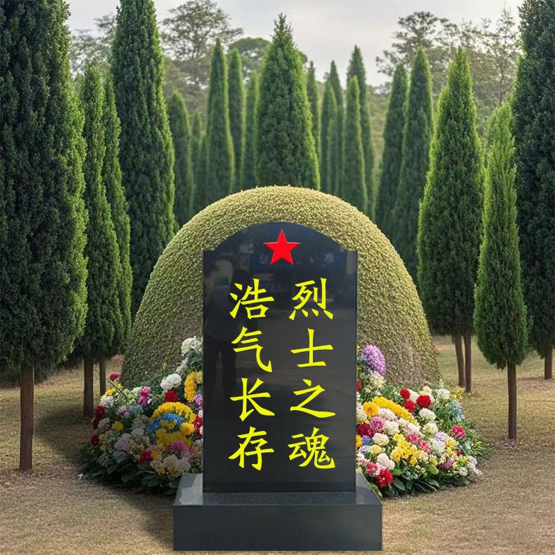 烈士墓碑大理石汉白玉花岗岩山西黑国界农村N坟地陵园传统双人石
