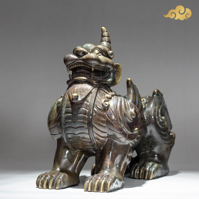 纯铜獬豸摆件正义神兽法律文创礼品律所律师办T公室公司开业礼品