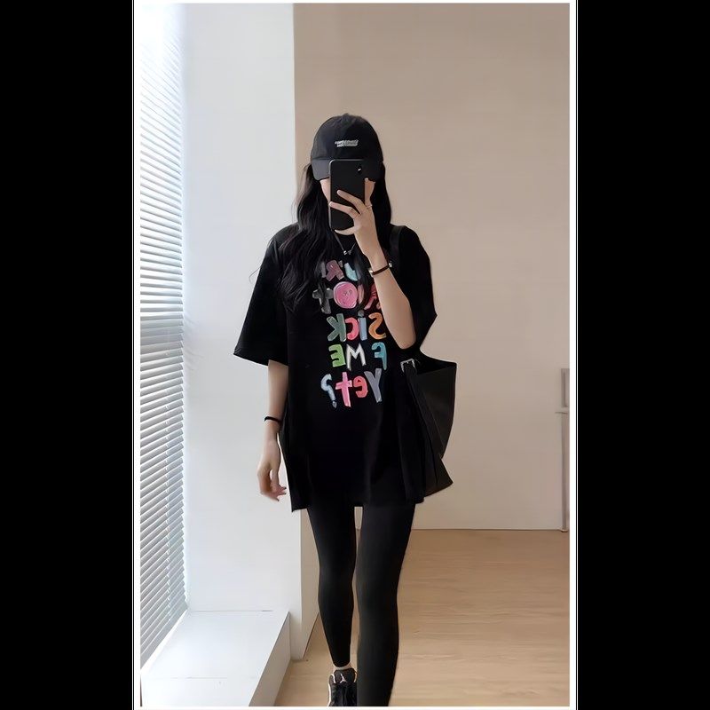 高个子加长下装消失中长款t恤女x遮屁股大码300斤大版宽松2025新,女装/女士精品,大码内搭,淘宝优惠券,粉丝福利购,淘宝优惠卷