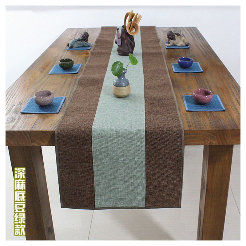 宽桌旗布艺 现代简约茶席垫 纯色茶旗G布长条 素色茶桌装饰布宽40
