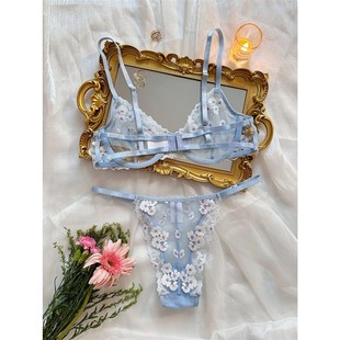 underwear Screen perspective gather setT甜美印花刺繡網(wǎng)紗內(nèi)衣