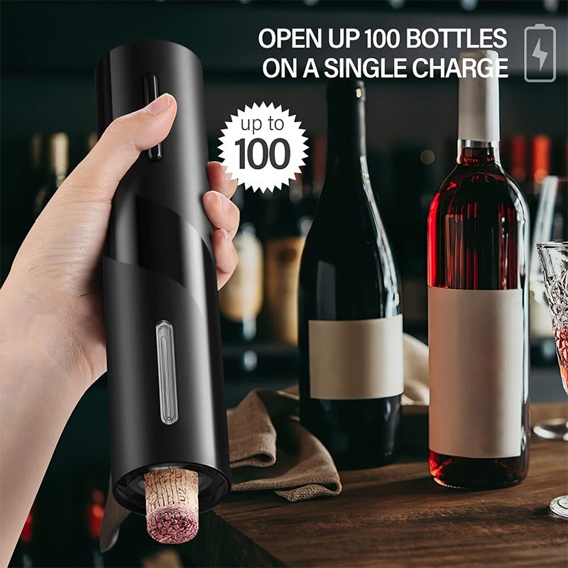 Electric Wine Bonttle Opener with Foil Cutter One-click Butt