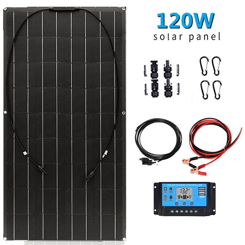 300W柔性太阳能板带40A控制器配件轮船游艇离网大功率快速发电