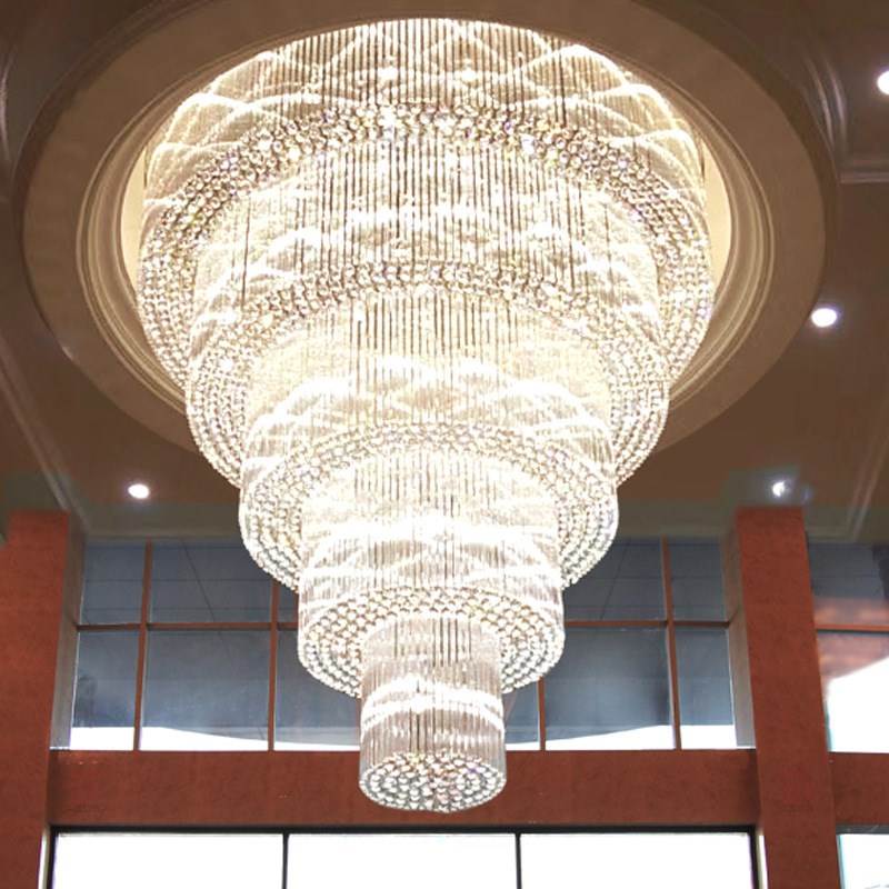 酒店大堂水晶吊灯非标工程大型灯具定制宴会厅商场门店前台吸顶灯