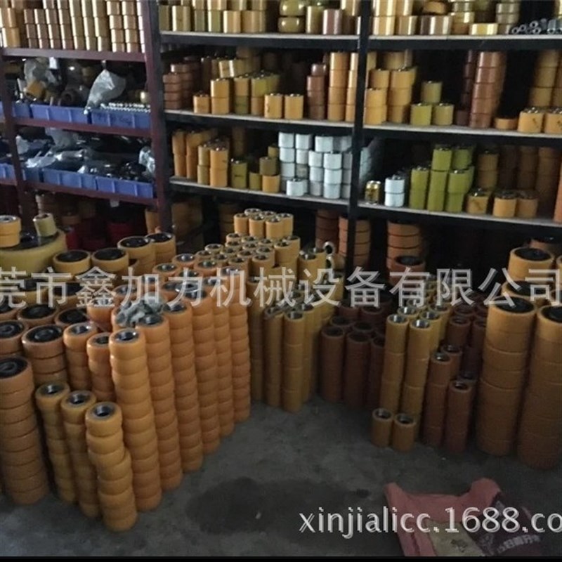 搬运车轮 叉车配件后轮一整套  电动叉车PU轮子