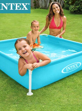 intex57173小方形管架水池 球池儿童戏水澡盆 养鱼池 户外