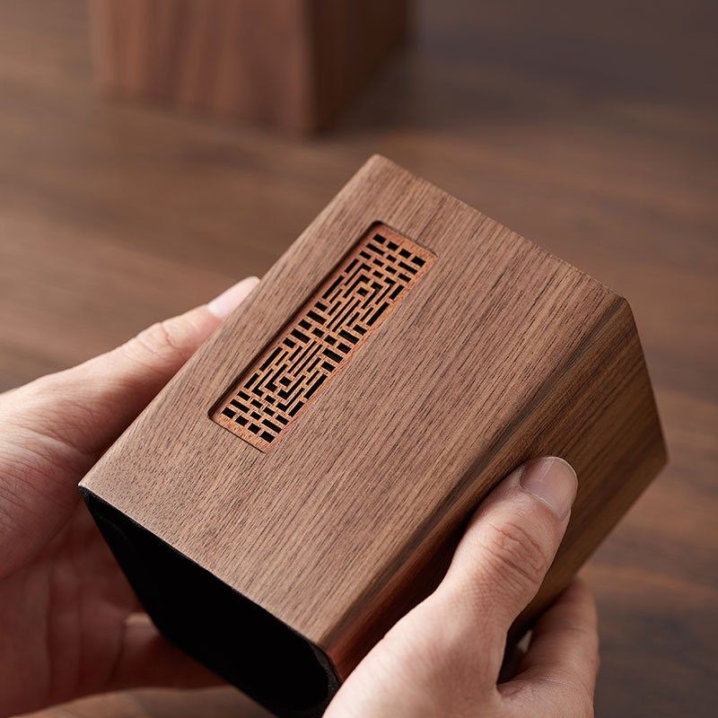 黑胡桃实木经典简约笔筒办公室桌面文具用品收纳盒学生创意礼品