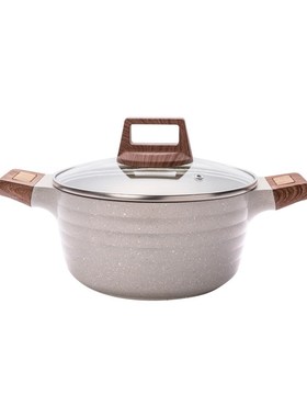 Die casting soup pot麦饭石韩式汤锅家用不粘锅通用双耳炖锅