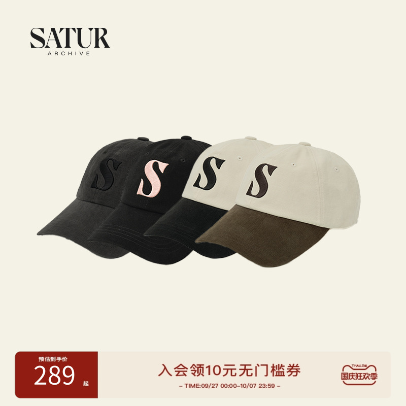 【RIIZE同款】SATUR ARCHIVE韩国拼色棒球帽情侣大字母S鸭舌帽女