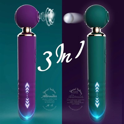 Thrusting Vibrkators 3in1 Clitoris G Spot Stimulator Sex Toy