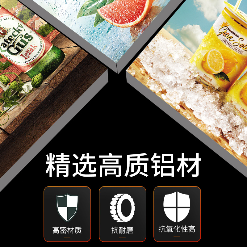 uv无边框超薄卡布灯箱手机店户外悬挂铝合金发光软膜广告灯箱定制