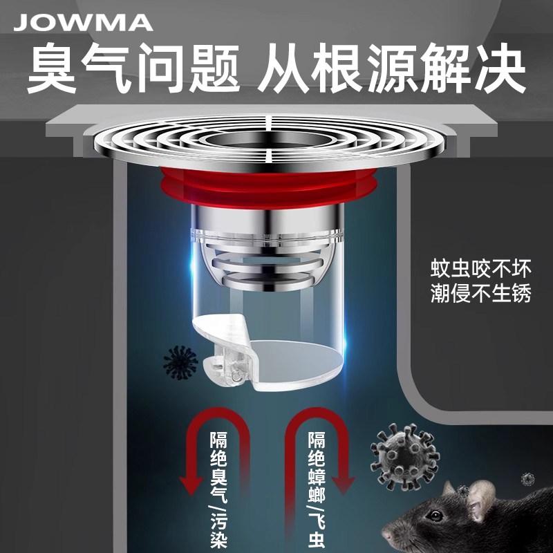 地漏防臭器卫生间通用下水道堵口器浴室大排水大滤网防返臭地漏芯