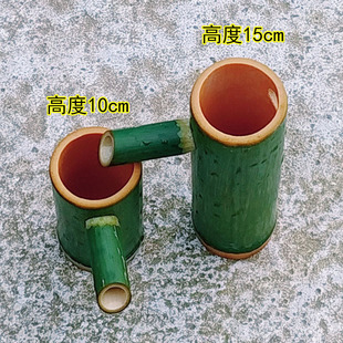 竹筒流水配件 鱼缸过滤器水循环 竹筒定做庭院摆件小假山流水竹筒