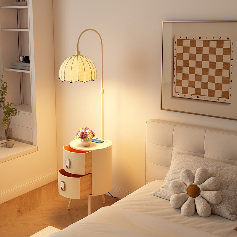 床头柜台灯一体边几置物落地灯客厅沙发旁卧室书房奶油风氛围感