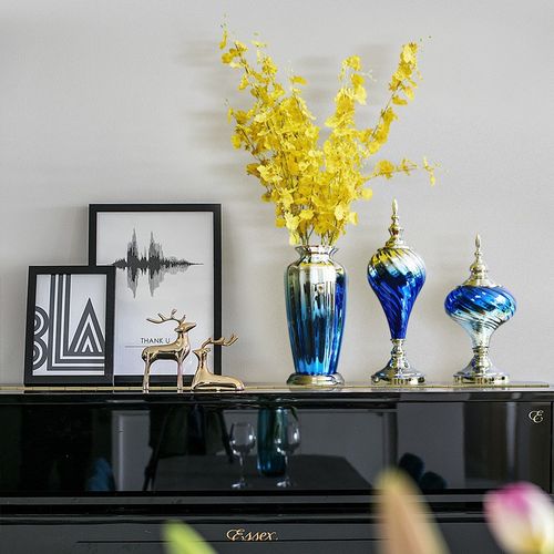花瓶花艺套装欧式创意家居插花摆件电视柜玄关吧台样板房装饰品