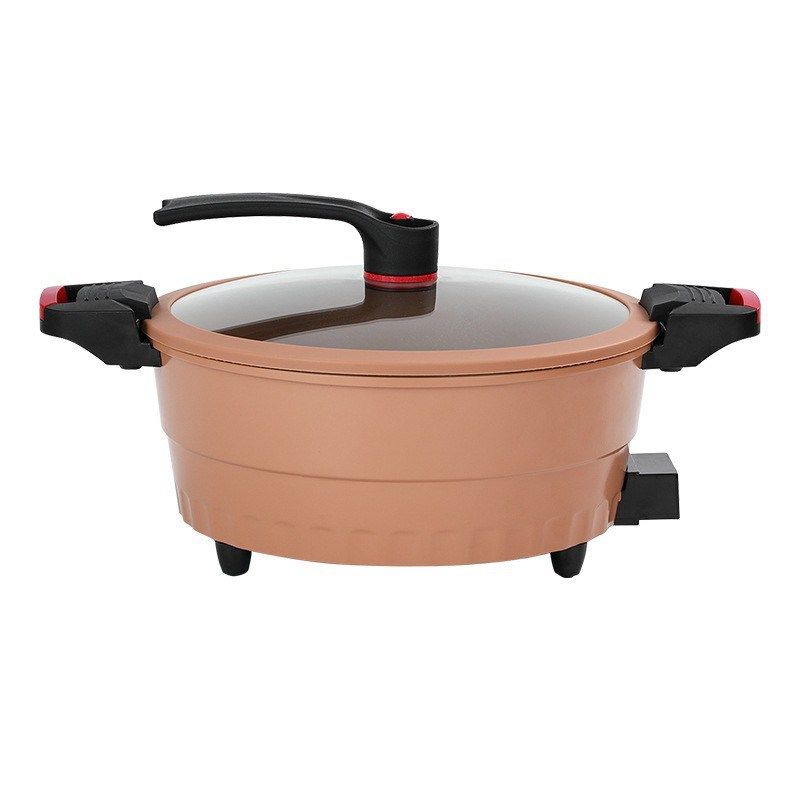 韩式电热锅多功能电微压锅不粘锅家用一体电煮锅大容量麦饭石火锅