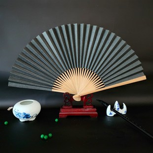 义和牌8寸9寸30骨空白黑纸扇子黑纸折扇订货空白黑纸折扇定制