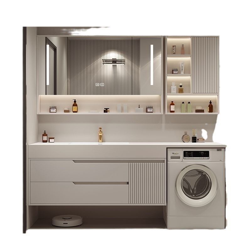 烤漆橡木轻奢浴室柜奶油一体陶瓷盆卫生间洗脸柜洗漱台智能现代,家装主材,浴室柜,淘宝优惠券,粉丝福利购,淘宝优惠卷