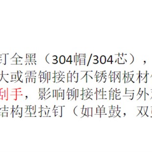含税 源头工厂全黑色大帽304全不锈钢拉钉铆钉扁头拉卯钉柳钉