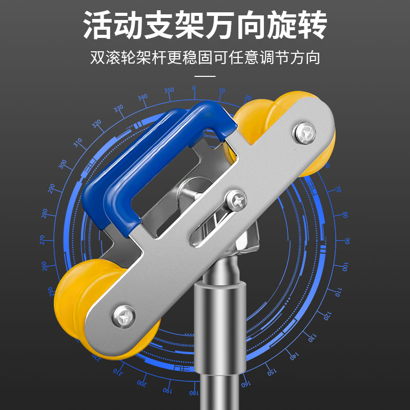 加粗炮杆支架长竿支架双滑轮长炮杆架杆钓鱼双向炮台支架海杆支架