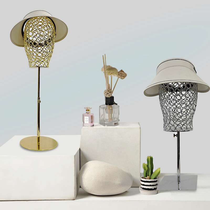 服装店帽子模特道具展示架眼镜饰品陈列橱窗电镀摆件男女头模展架